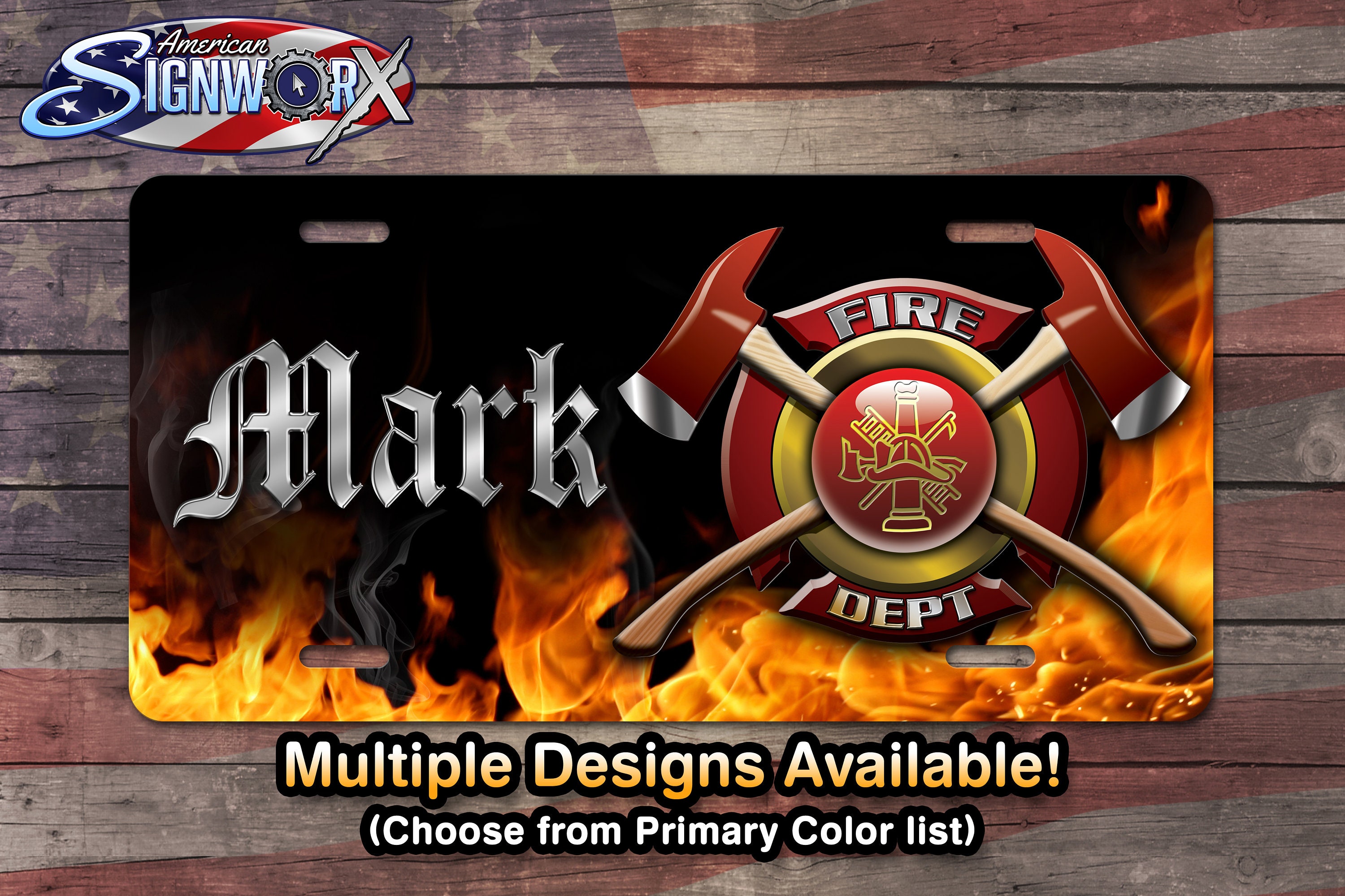 Fireman Fire Dept Fire License Plate Etsy