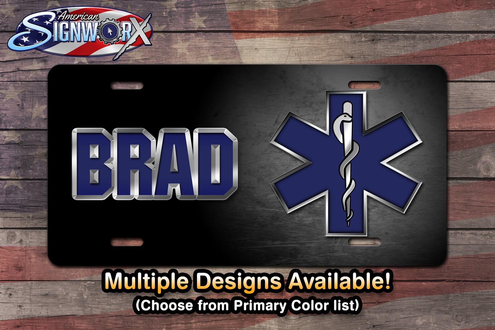 Paramedic EMS First Responder Black Monogram License Plate Etsy