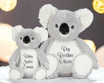 Personalised Koala Soft Toy Cuddly Kids Gift Birthday Present Boy's Girl's Brother Sister Plush