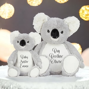 Personalised Koala Soft Toy Cuddly Kids Gift Birthday Present Boy's Girl's Brother Sister Plush