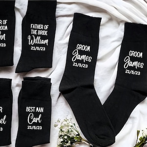 Personalised Groom Socks Groomsmen Socks Matching Wedding Day Gift Best Man Usher Father of the Groom or Bride