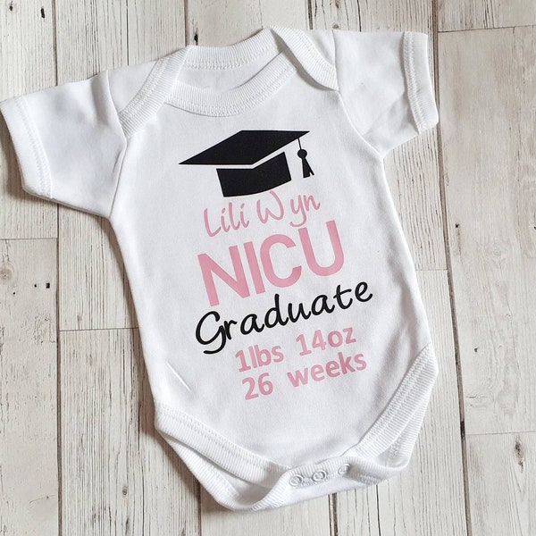 NICU Graduate 2020 Newborn Baby Bodysuit Coming Home Gift Boy Girl Preemie Premature Little Fighter Miracle Vest Cotton Clothing Outfit