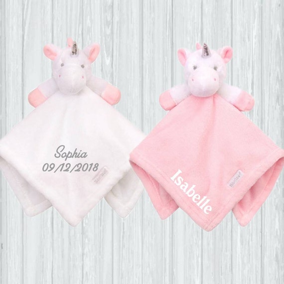 Personalised Unicorn Comfort Blanket New Baby Girl Gift Etsy