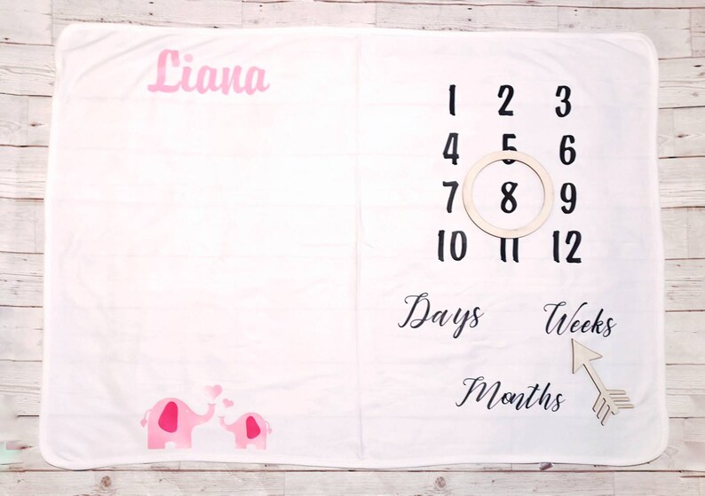 Personalised Baby Milestone Keepsake Blanket Mat Boy Girl Etsy UK