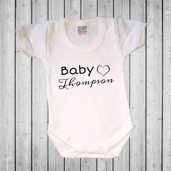 Grow Bodysuit Baby Surename Funny Personalised Kids Child Baby Vest