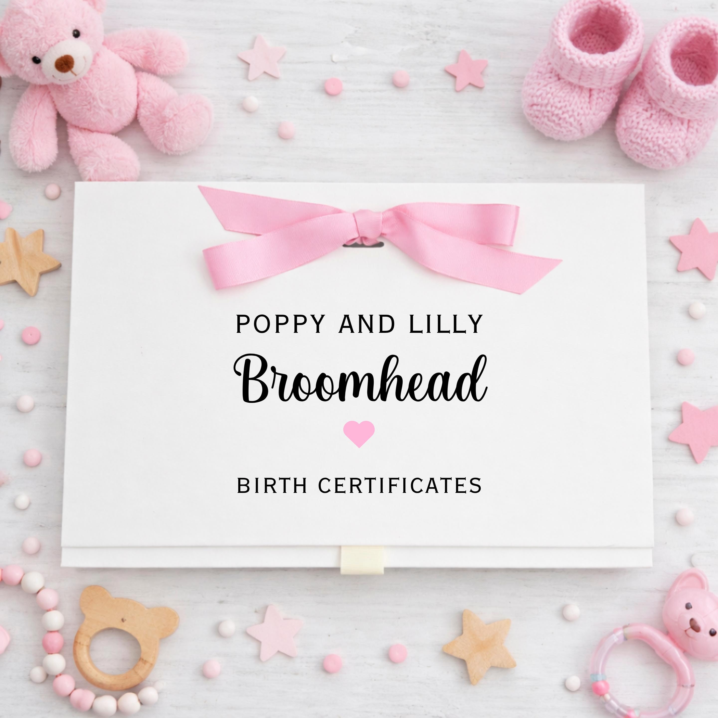 Personalised Baby Birth Certificate Folder A4 | Custom Name Document ...