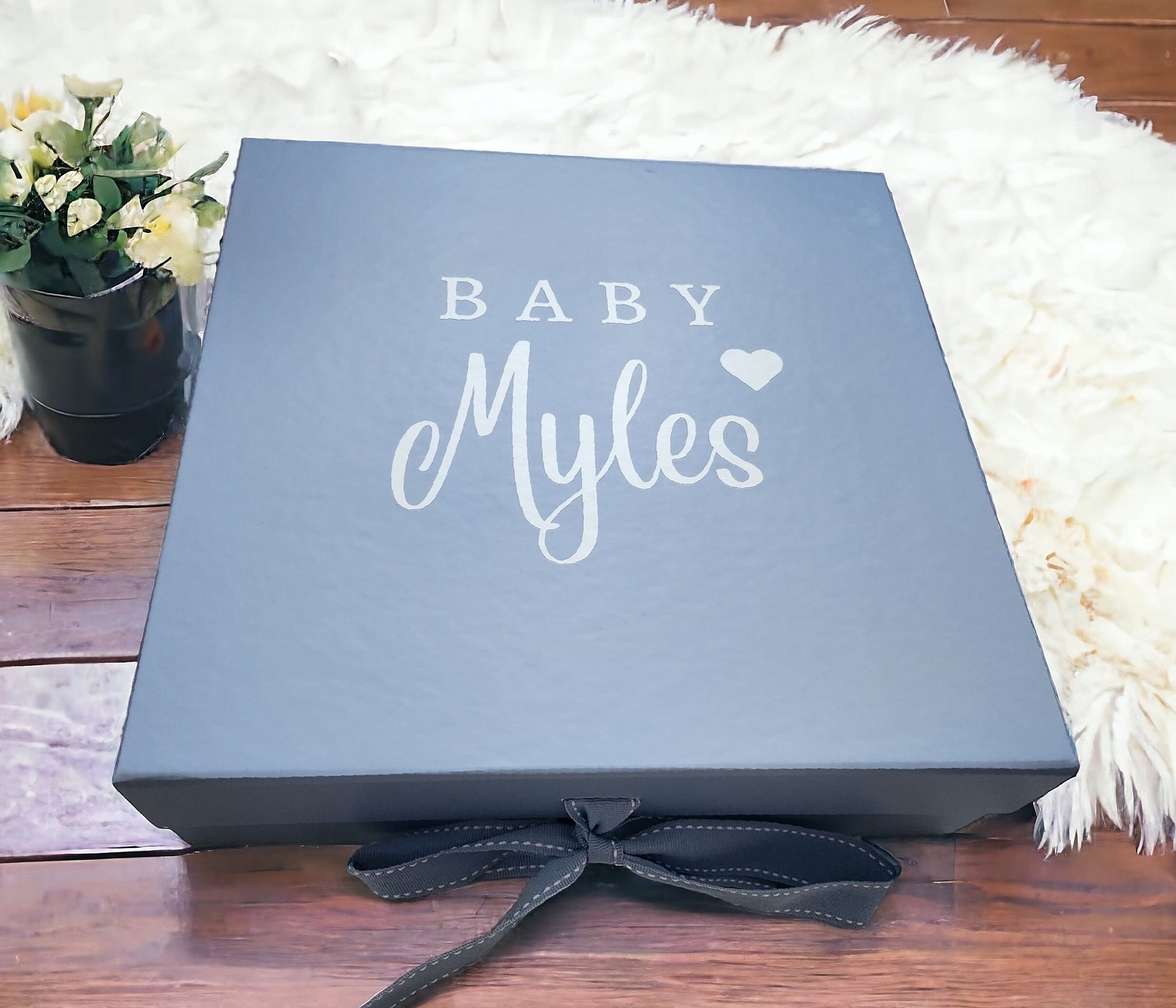 Personalised New Baby Boy Outfit Gift Box Set First Outfit Blue ...