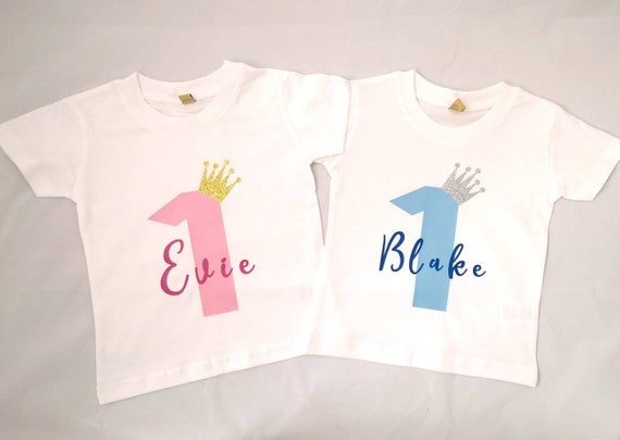 1st Birthday Personalised Unisex Kids Tshirt Birthday Age Gift