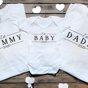 Mummy Daddy Baby Sibling Matching Set Mum Dad Parent Gifts Mini Blessing New Parents Present Est Date custom Pregnancy announcement