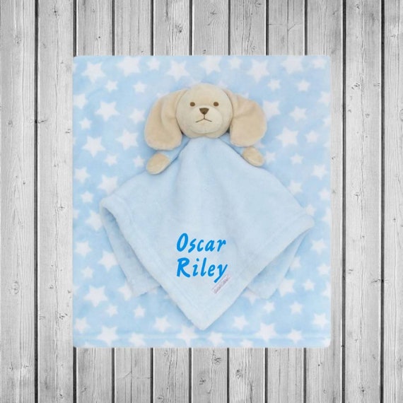 Personalised Baby Elephant Comforter Blanket Pink Blue Boy Girl Newborn Gift