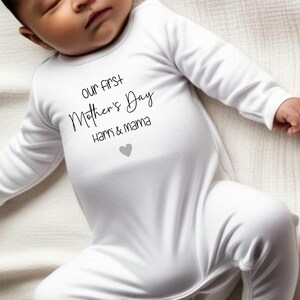 Personalised First Mother's Day Sleepsuit Mummy and Me Mother's Day Gift For Mom Custom Name Romper New Mum Present Our 1st Mother's Day