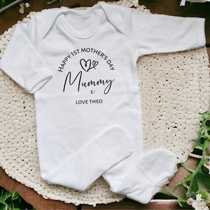 Personalised First Mother's Day Vest Or Sleepsuit 1st Mummy's Day Gift from Baby Bodysuit Babygrow Custom