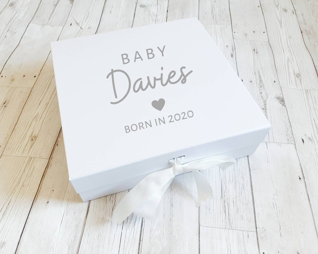Personalised Baby Keepsake Memory Box Newborn Hospital Storage - Etsy UK