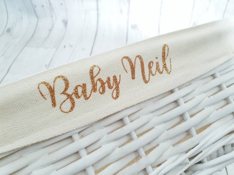 Personalised Baby Storage Basket White Wicker Cotton Liner Etsy UK