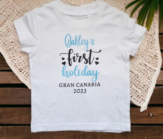 gæld auktion skarpt Personalised First Holiday T Shirt My 1st Trip Top Name Date - Etsy