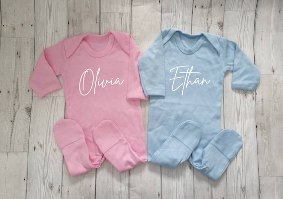 twin baby sleepsuits