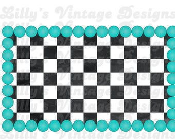 EDITABLE checkard background. digital download png western turquoise