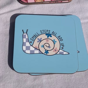 Small steps coasters | mental health | letterbox gift | mental health gift | quote coaster