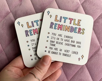 Little reminders coasters | mental health | letterbox gift | mental health gift | quote coaster