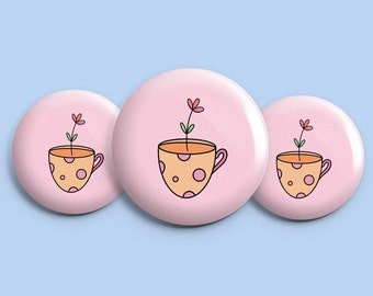 Tea cup flower badges