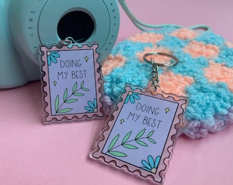 Doing my best keyrings | mental health gift recovery self care motivational