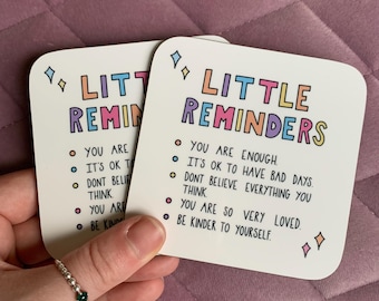 Little Reminders Coasters: Mental Health Gift | affirmations coaster | therapist gift