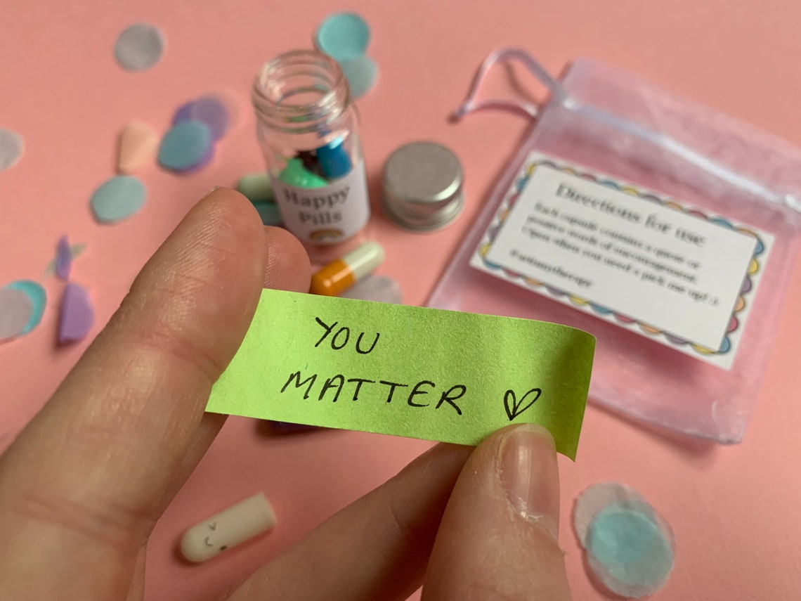 Happy Pill Jars | Mental Health Gift, Recovery Positivity Gift Self ...