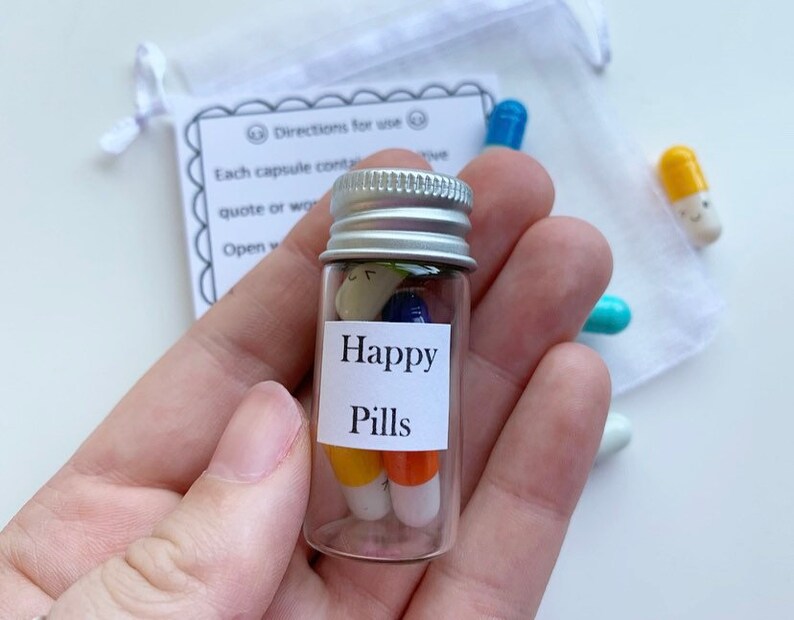 Happy pill jars mental health gift recovery positivity gift Etsy
