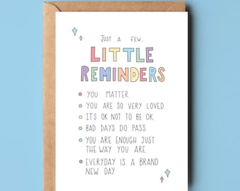 A6 Little Reminders Cards: Mental Health Positivity - Thinking of You
