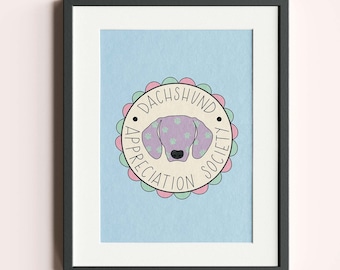 Dachshund charity print  | sausage dog print dog lover print