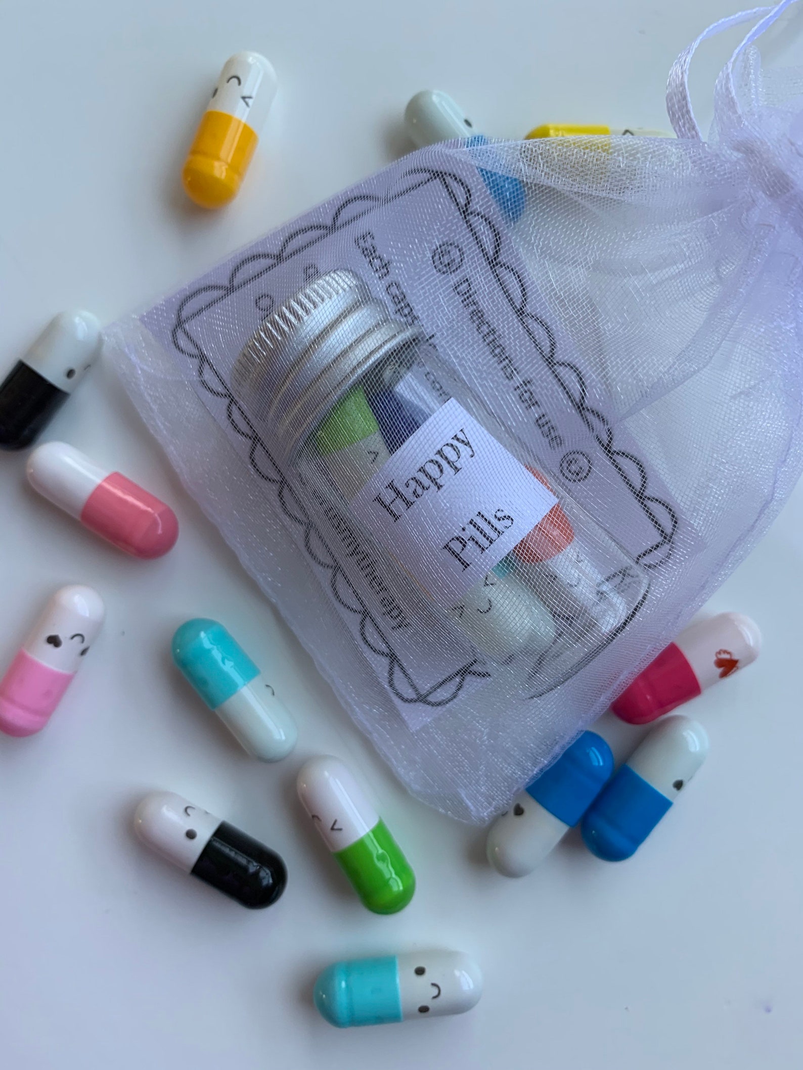 Happy pill jars mental health recovery positivity gift self Etsy