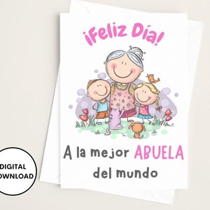 Tarjeta digital imprimible para abuela, Regalo para abuela, Cumpleaños, Dia de las madres, Tarjeta para abuela