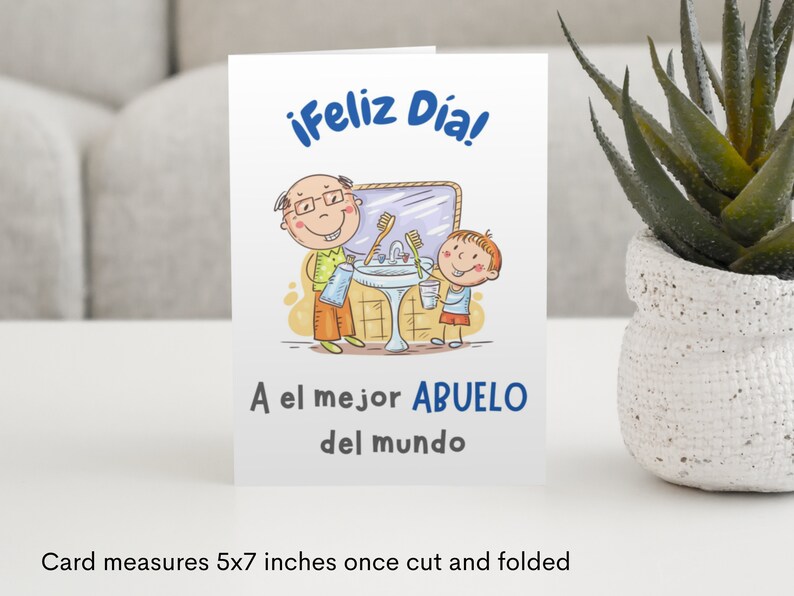 Printable Grandfather Greeting Card in Spanish, El Mejor Abuelo Del