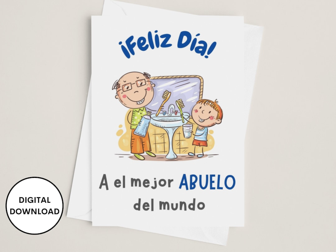 Printable Grandfather Greeting Card in Spanish, El Mejor Abuelo Del