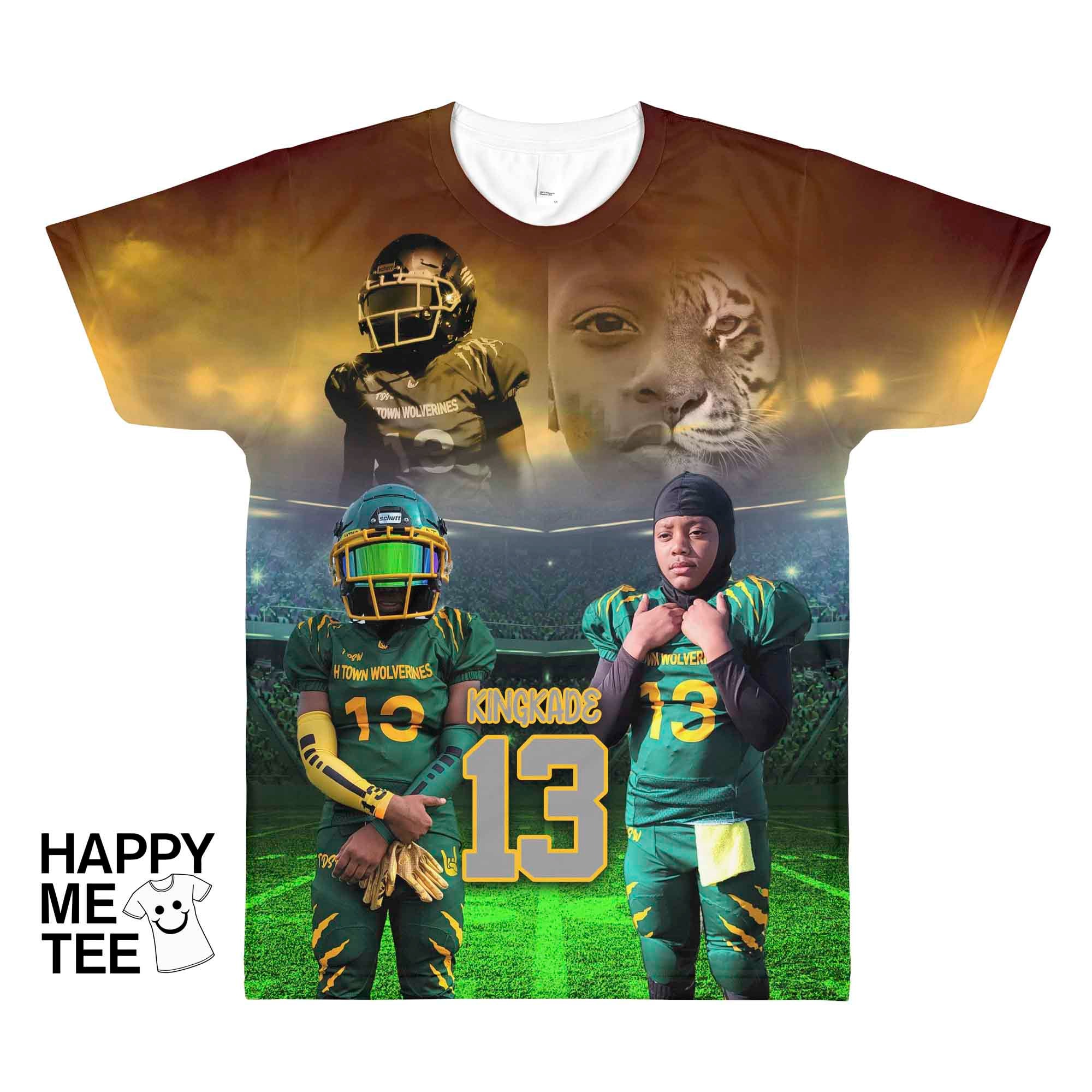  Custom Photo Football Player Shirt, Personalized Football Shirt  With Your Text Image, Custom Sport Player Picture Shirt, Personalized Shirt  With Photo, Your Photo And Text Shirt : Clothing, Shoes & Jewelry