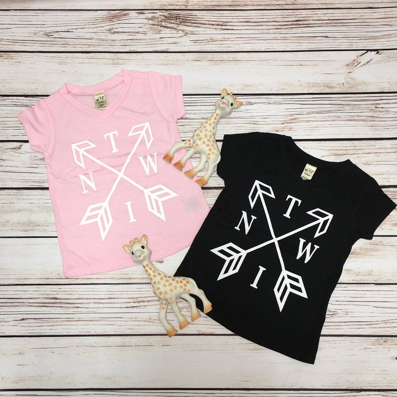 Twin Clothes Cute Twin Shirts Twin Arrow Shirts Twin Tees Twins Twin shirts twin Girls Twin Boys Matching twin shirts
