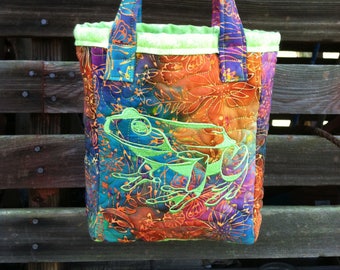 Frog Batik Tiny Tote