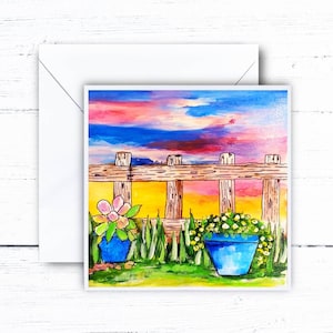 Original Acrylic painting - handmade - Greeting card- Blank - Floral, Art, sculpted, mini art, small painting, personalised, custom, texture