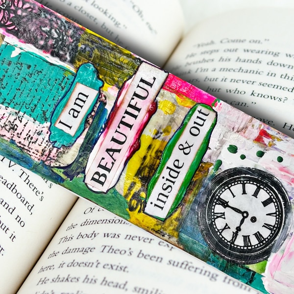Hand painted Bookmarks with quotes, NOT print, texture painting, Mixed media art, Gift, Bookworms, positive quotes, motivational quotes