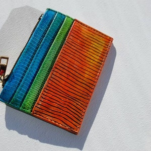 Hecho a mano, pintado a mano, arte original, Cuero sintético, moneda, Monedero, Pequeño, unisex, billetera, Regalo, Arte abstracto, Diseñador, BolsaRegalo de Navidad
