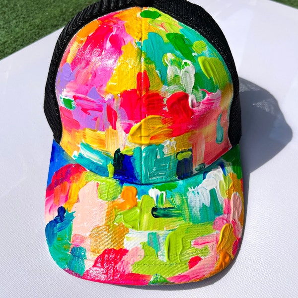 Personalised cap painted | women cap | colorful cap original hand painted cap | Designer cap
