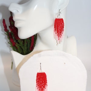 Multicolor Fringe Earrings, Ready to Ship, Sead Beads Earrings, Beads ...