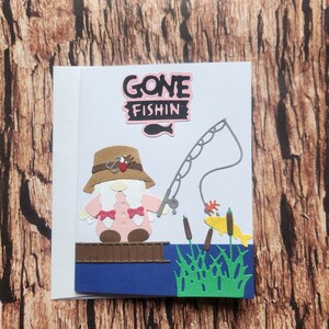 Carte de voeux nain, carte de voeux pêcheuse, fête des mères gnomes, anniversaire gnome