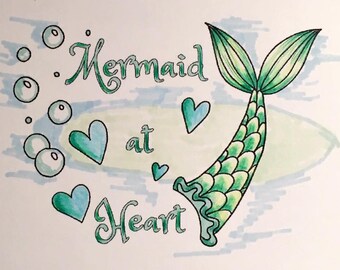 Mermaid at Heart colouring Collection, Mermaid colouring pages for adults by Sassy Colouring - instant download