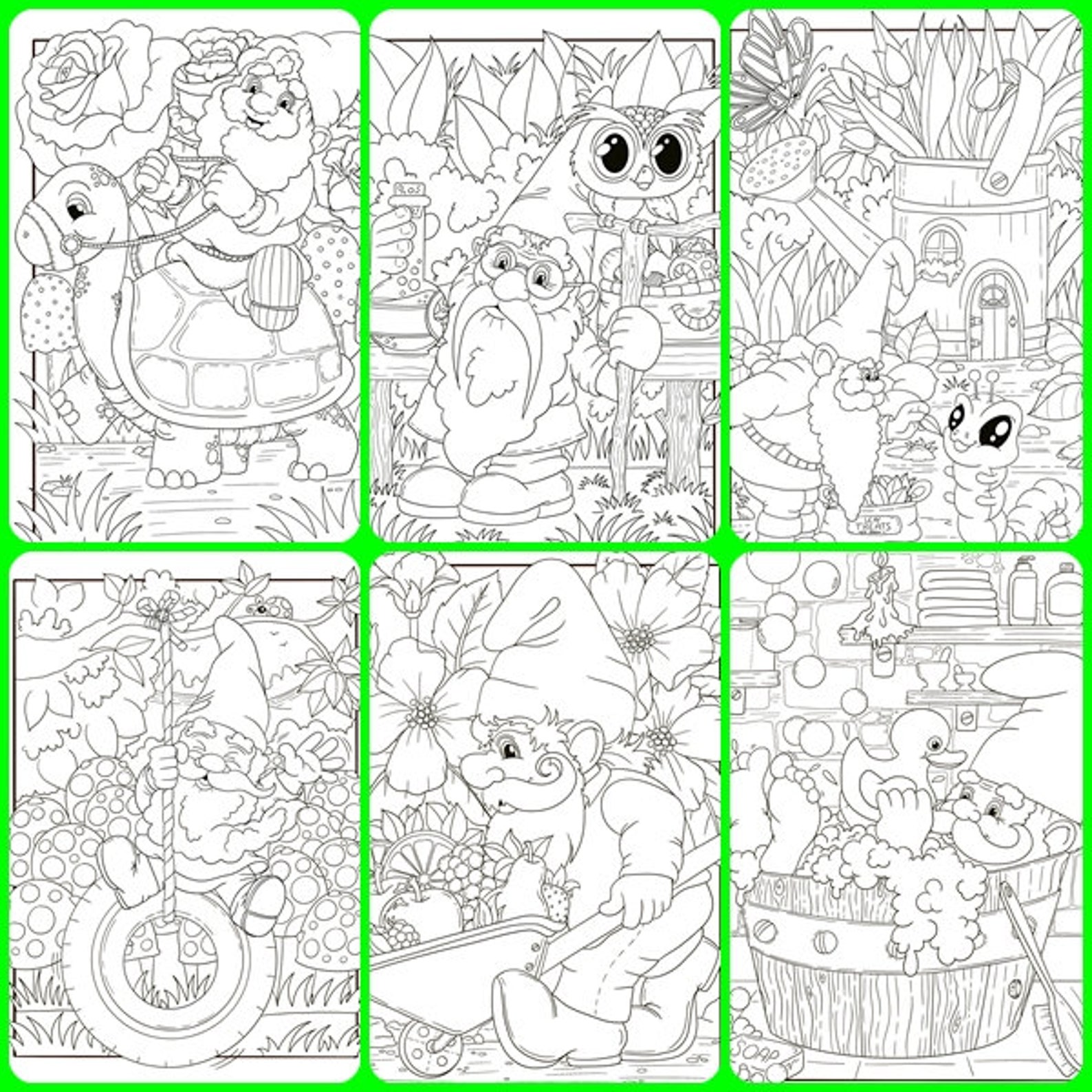 Gnome Sweet Gnome an Adult Colouring Book by Sassy Colouring Etsy
