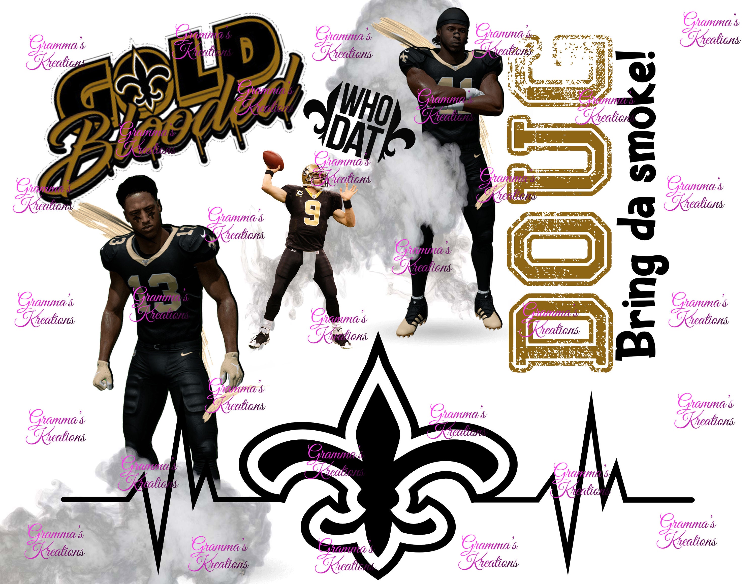New Orleans Saints Template | Etsy
