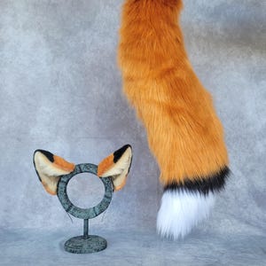 Faux Fur Fox Ear and Tail Set (Ready to Ship)