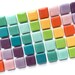Tiny Fridge Magnets | Set of 9 | Glass Tiles | Rainbow Mix 