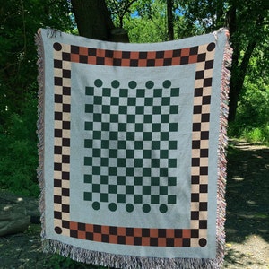 RIGATONI, Checkered Blanket,  Woven Blanket, Throw Blanket, Checkered Throw, Housewarming, Picnic Blanket, Wall Tapestry