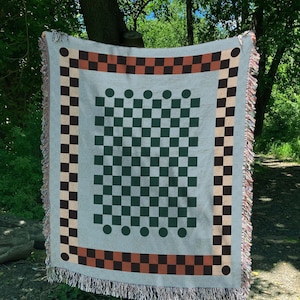 RIGATONI, Checkered Blanket,  Woven Blanket, Throw Blanket, Checkered Throw, Housewarming, Picnic Blanket, Wall Tapestry